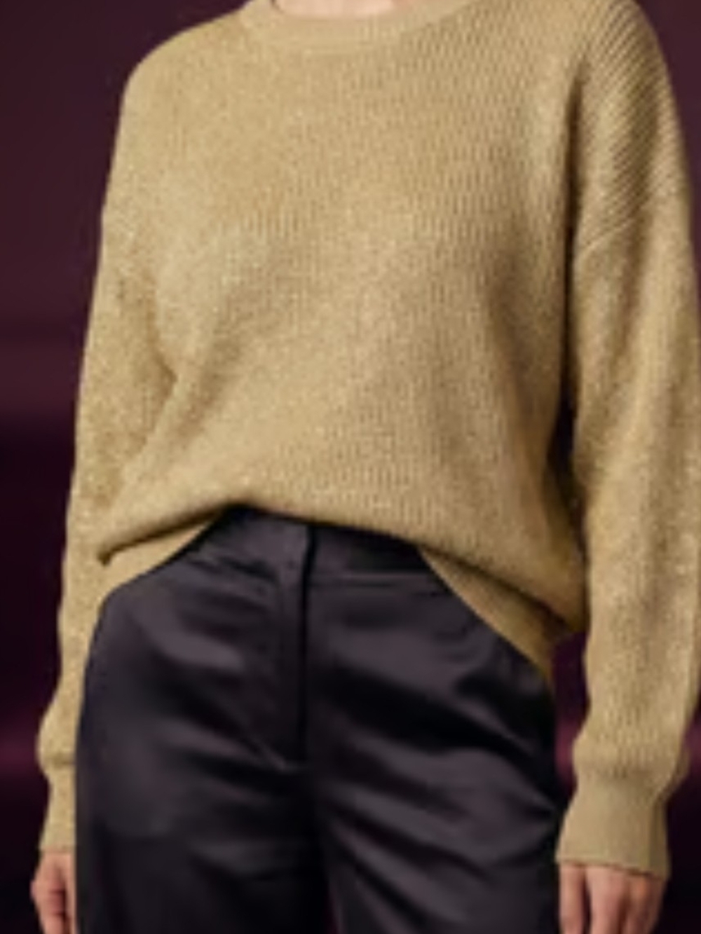 Metallic Gold Crewneck Sweater